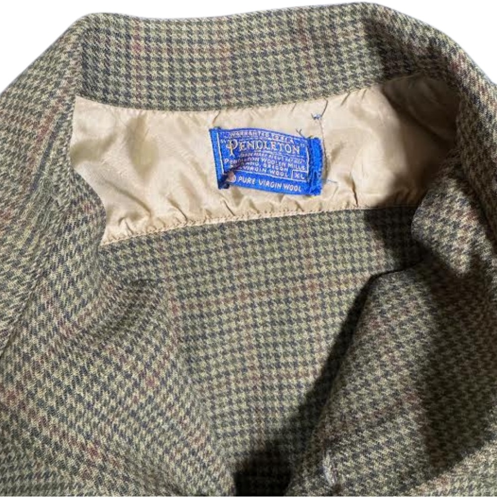 Vintage Pendleton Houndstooth Pattern Flannel XL - image 8